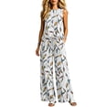 thumbnail image 3 of TaTaai Two Piece Sets for Women Floral Print Sleeveless Top Wide Leg Pants Drawstring Waist Loose Casual Summer Outfits, 3 of 6