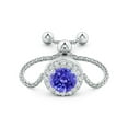thumbnail image 2 of ANGARA Natural Round Tanzanite Bolo Ring with Diamond Halo in 14K White Gold for Women (Size-5mm) | December Birthstone, Birthday, Anniversary, Jewelry Gift for Women | Natural Tanzanite Ring, 2 of 9