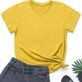 thumbnail image 4 of Womens Summer Short Sleeve Round Neck Basic Tees - Casual Fashion Loose Fit Cotton Blend T-Shirts for Women, 4 of 5