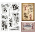 thumbnail image 2 of 1Sheet Vintage Numbers Background Transparent Clear Stamps Flower Word Embossing Stamp Sheets Silicone Clear Stamps Seal, 2 of 7