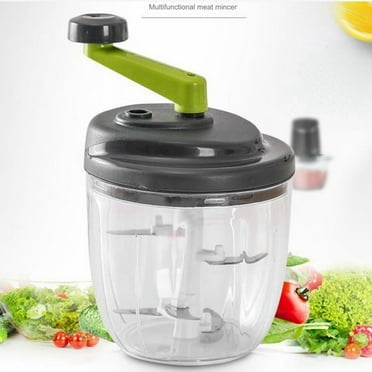 Hand Chopper, Manual Food Crank Onion Spinner, Chopper with Container, Rotary
