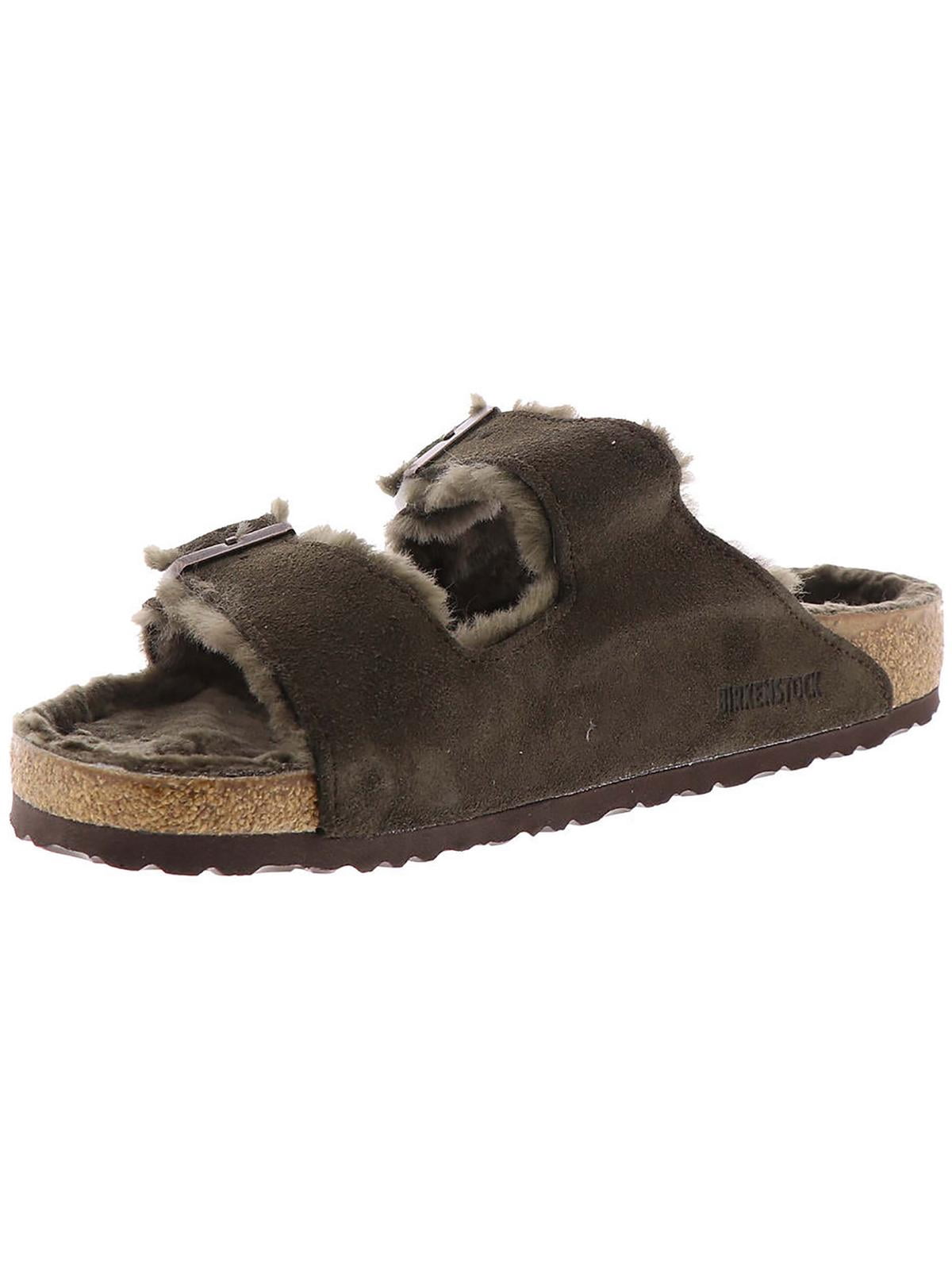 Birkenstock Mens Arizona Shearling Comfort Footbed Slide Sandals