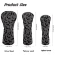 thumbnail image 6 of Uorisanigo Golf Club Covers for Women Men, 3 Packs Gray Black Bat Golf Club Driver, Fairway Wood and Hybrid Head Cover, Headcovers Set Keep Clubs Dry and Clean, Funny Accessories, 6 of 7