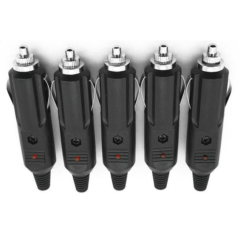 5Pcs/Set 12V Male Car Cigarette Lighter Socket Plug Connector +
