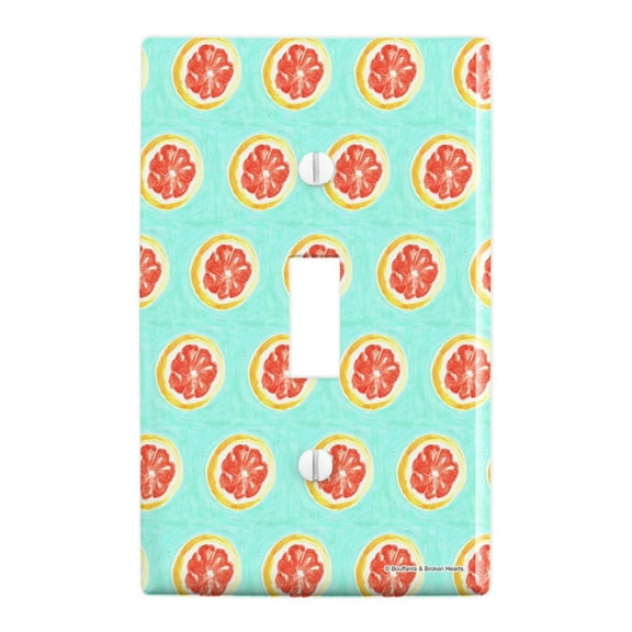 Grapefruit Fun Plastic Wall Decor Toggle Light Switch Plate Cover