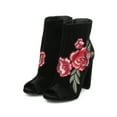 thumbnail image 5 of New Women Wild Diva Morris-03C Peep Toe Rose Embroidered Chunky Heel Bootie, 5 of 5
