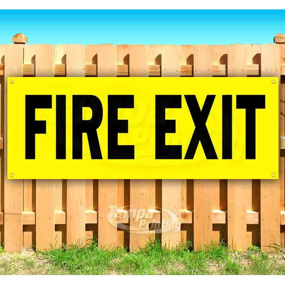 Fire Exit 13 oz Vinyl Banner With Metal Grommets