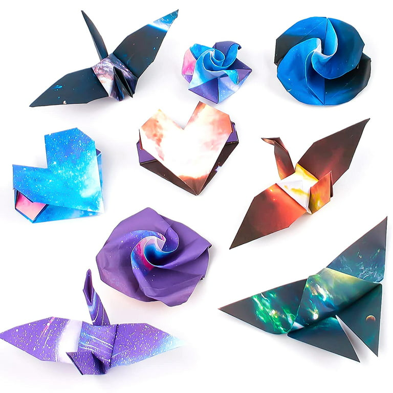 200pcs Origami Paper 6 x 6 inch Colored Double Sided Printed Scrapbook Paper Square Galaxy Outer Space Easy Folding Art Craft Paper for Kids Adults