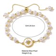 thumbnail image 2 of Boho Gold Star Pearl Chain Bracelets For Women Girls Adjustable, 2 of 5