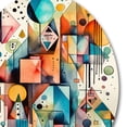 thumbnail image 3 of Designart "Geometry in Balance Blue and Orange I" Modern Geometric Metal Round Wall Art Prints, 3 of 5
