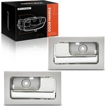 A-Premium Inside Interior Door Handles Compatible with Ford F-150 F150 2009-2014, Chrome Lever Platinum Housing, 2-PC Set, Front or Rear Side, Replace# 9L3Z1522600CB, 9L3Z1522601CB