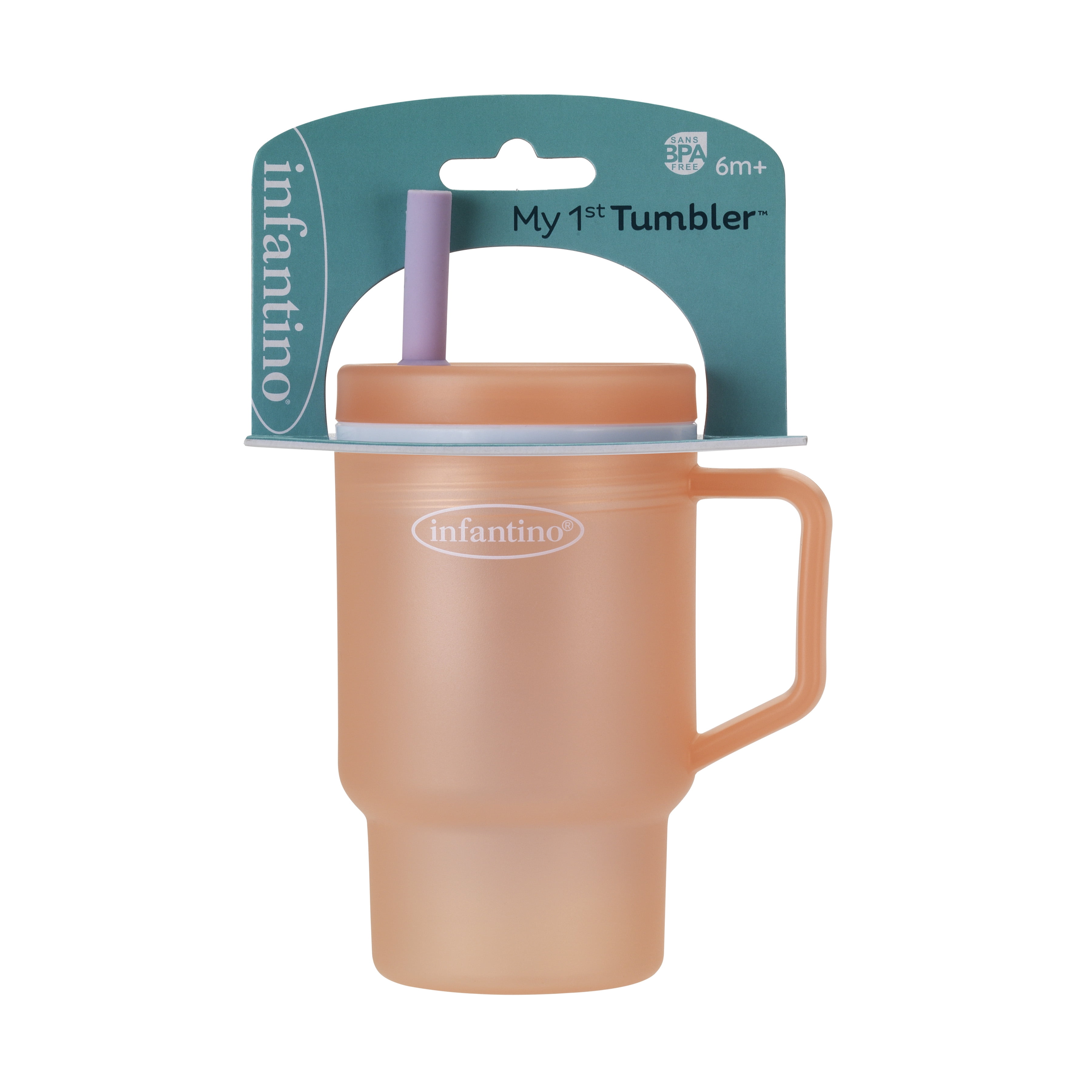 Infantino My 1st Tumbler – Adorable 10 oz. Training Cup with Toddler-Friendly Straw and Handle, Cherry Blossom