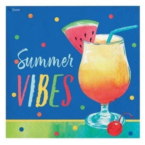 Summer Vibes! Cocktail 16 Ct Beverage Napkins Happy Hour