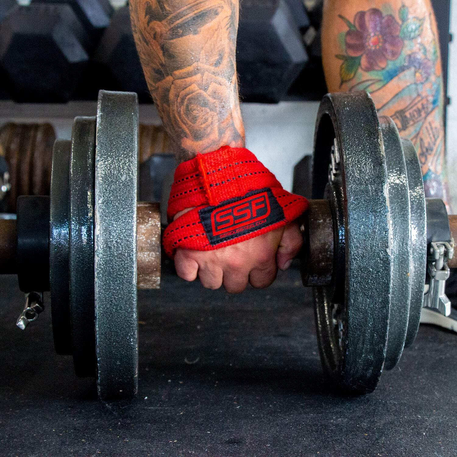 Serious Steel Fitness Figure 8 Straps | Deadlift Straps |Lifting Straps (70 Centimeters - Red) | Unisex