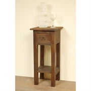 Sunset Trading Cottage Narrow Wood Side Table in Raftwood Brown/Antique Iron