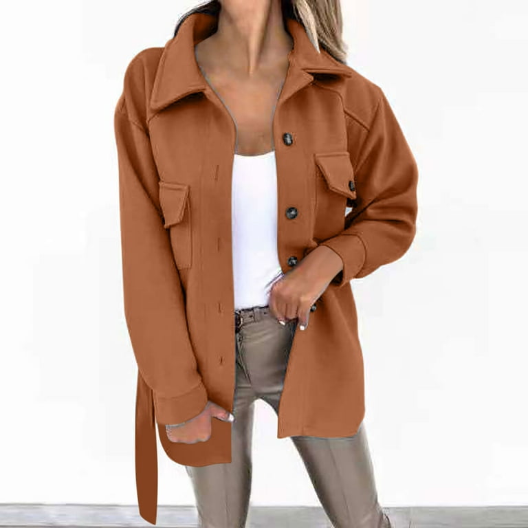 RomanticDesign Women\s Long Lapel Faux Fur Jacket Shaggy Coat Warm Outerwear Cardigan Brown US 4