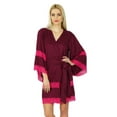 thumbnail image 5 of Bimba Women Rayon Kimono Sleeve Robe Bridesmaid Getting Ready Lace Coverup, 5 of 8
