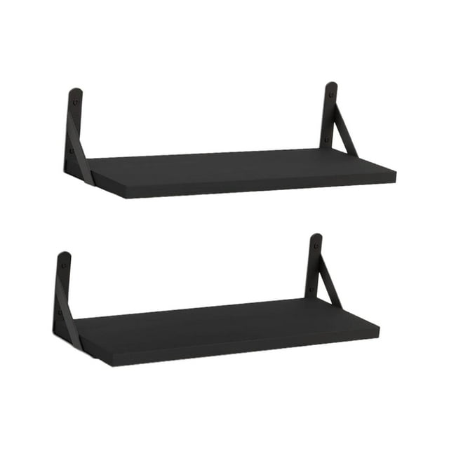 2 estantes flotantes de pared, estante de exhibición para colgar en la pared, estante de almacenamiento de madera montado en la pared, estante de