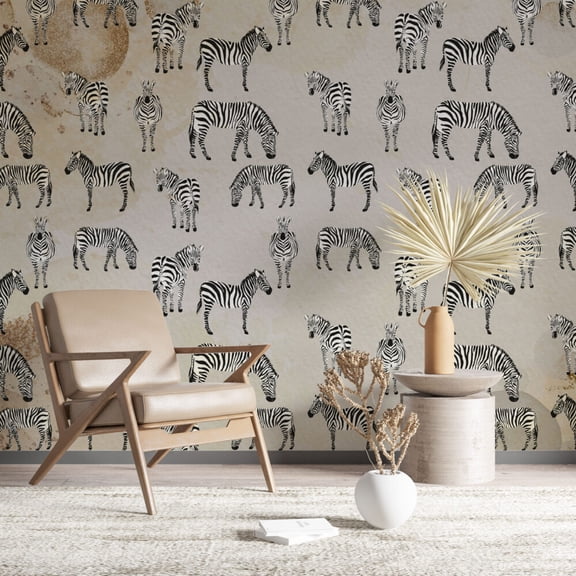 Muravie Zebra Soft Tones Wallpaper