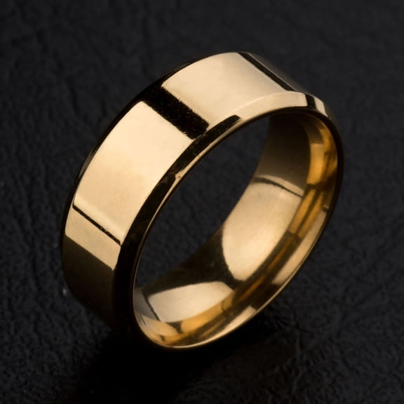 Opvise 1 Pc Ring Unisex Stainless Steel Mirror Lightweight Finger Ring for Wedding Silver