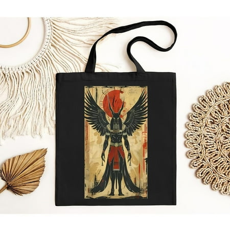 vintage NEW Anubis Wings Egyptian Mythologys Anubis Pharao God Black Tote Bag Made in USA-TH23955