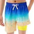 thumbnail image 4 of Kids Boy Swim Trunks With Ice Print Elastic Waist Drawstring Quick Dry Baby Boy Essentials 7-8 Years, 4 of 4