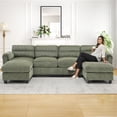 thumbnail image 2 of Bonzy Home Canapé Sectionnel Modulaire pour Salon Canapé en Forme de U Vert, 2 of 8