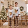 thumbnail image 6 of Nibbcoa Christmas Family Pajamas Matching Set Long Sleeve Elk Print Tops and Plaid PantsSleepwear, 6 of 8