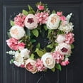 thumbnail image 5 of Peony Flower Wreath for Front Door 19" Artificial Spring Fake Flower Wreath for Mother's Day Door Window Wall Decor Women Mother Gift, 5 of 7