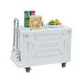 thumbnail image 5 of Katkuca Mobile Folding Cart With Lid, Portable Rolling Crate Handcart with Telescoping Handle, White, 5 of 8