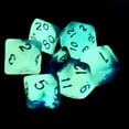 Blue Nebula Glow in the Dark DnD Dice Set Dungeons and Dragons 7