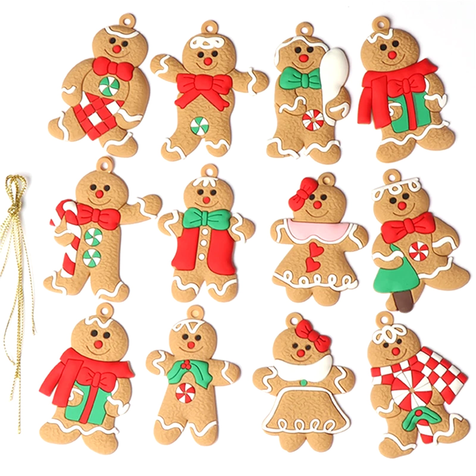 Details about   6PCS Gingerbread Man Ornaments Traditional Gingerbread Man Doll Hanging Charms 