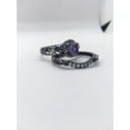 thumbnail image 3 of Gems Jewels 14K Black Gold Plated 925 Sterling Silver 2.32 Ct Round Cut Amethyst Christmas Wedding Engagement Thanksgiving Bridal Ring Set For Women's -5, 3 of 3