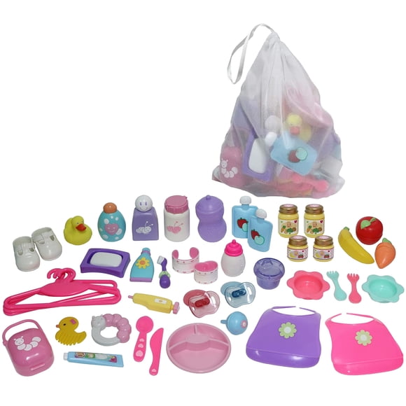 Bolsa de accesorios JC Toys Baby Nursery, 45 piezas, para muñecas