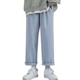 thumbnail image 1 of Pantalones Cortos para Hombres Casual Suelto Moda Pierna Recta Ancha Simple Transpirable para Deportes Azul 2XL, 1 of 8