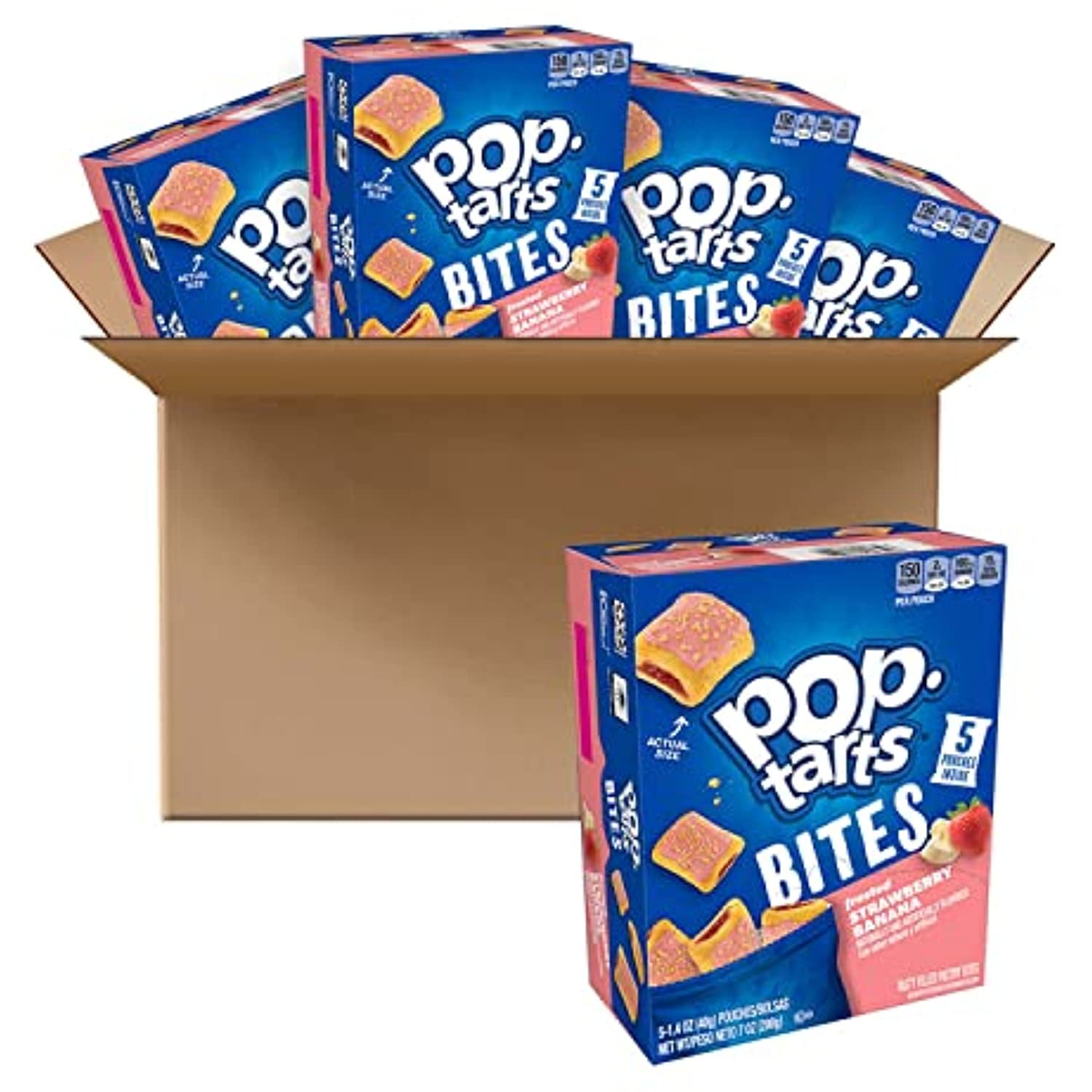 Pop-Tarts Bites, Baked Pastry Bites, Kids Snacks, School Lunch, Strawberry Banana (25 Pouches)