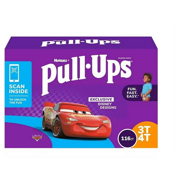 Huggies Pull-Ups Training Pants for Boys( Diaper Size 3T-4T, 116 Pieces)