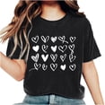 thumbnail image 2 of jovatis Shorts Athlétiques pour Femmes T-Shirt Décontracté à Manches Courtes Imprimé Saint-Valentin Col Rond, 2 of 5