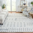 thumbnail image 2 of SAFAVIEH Martha Stewart Lucia Sabrina Diamond Shag Area Rug, White/Light Grey, 9' x 12', 2 of 11
