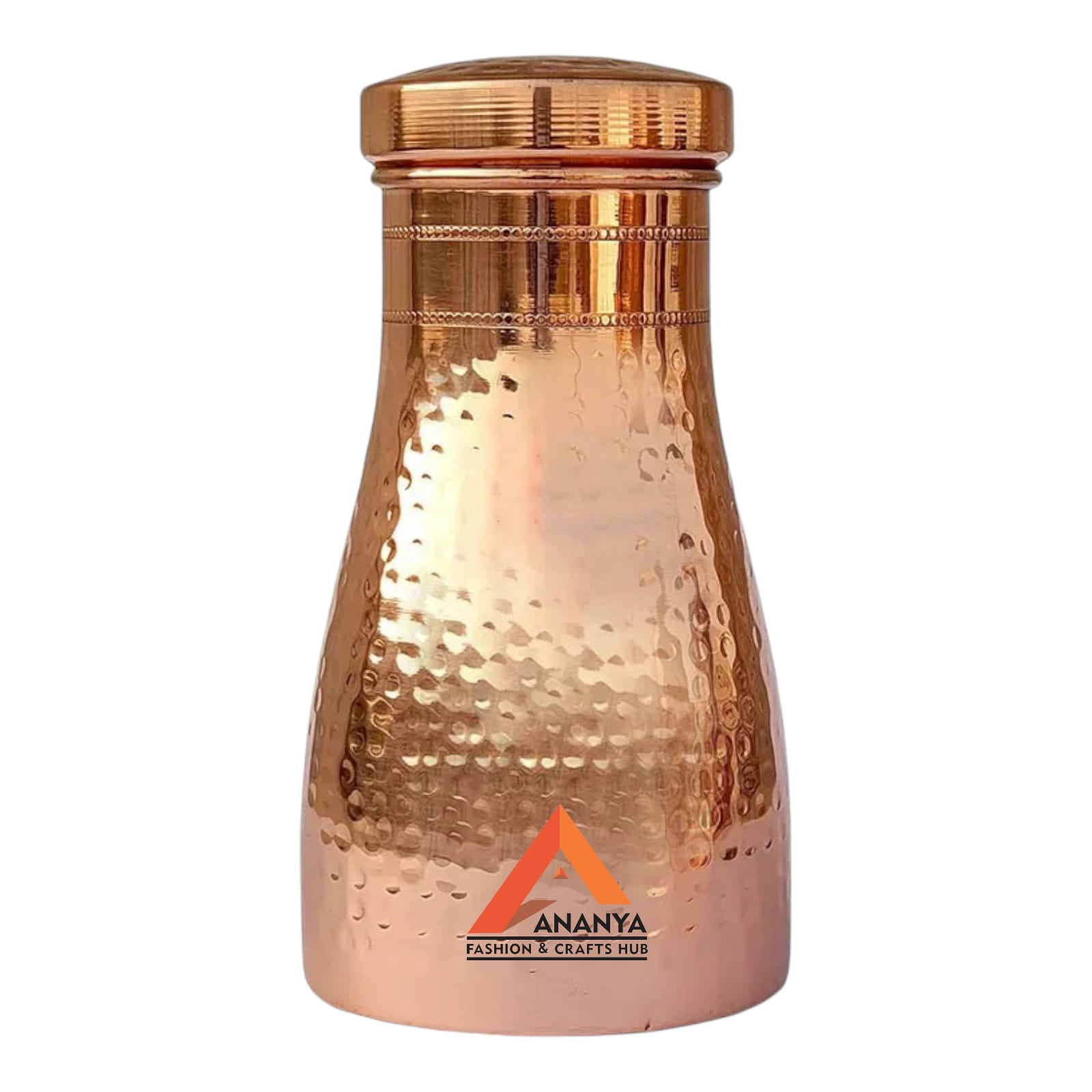 Hammered Copper Bedroom Water Bottle 34 Oz Ayurvedic Pure Copper Vessel For Drinking Health Benefits