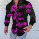 thumbnail image 1 of Camisa de hombre con estampado floral de duende azul y rosa, solapa con hojas estampadas de alta calidad, diseñador de moda 2024, nuevo estilo, camisetas de alta calidad, 1 of 6