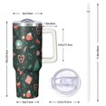 thumbnail image 2 of 40oz Snowman Tumbler with Lid and Straw Leak Proof Stainless Steel Cup Holiday Presents Gifts, 2 of 4