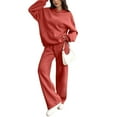 thumbnail image 7 of Dwralegc Lounge Sets for Women 2025 Long Sleeve Fleece Hoodies Lounge Wide Leg Drawstring Sweatpant Running Casual Winter Sweatsuit Tracksuit with Pockets Saffron L, 7 of 7