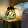 thumbnail image 3 of Electric Wax Warmer Scented Wax Melting Lamp LED Night Lamp Burner Candle Warmer Best Gift for Home Décor, Colorful Mosaic(without wax), 3 of 9