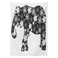 thumbnail image 3 of Ambesonne Animal Tablecloth Rectangular Table Cover, Floral Pattern, 60"x84", Grey White, 3 of 4