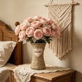 thumbnail image 2 of Straw Woven Planter Basket Handcrafted Decorative Flower Pot For Succulents Dried Floral Arrangements 6.69 Inch Khaki, 2 of 7