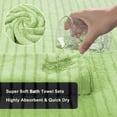 thumbnail image 3 of Jessy Home 8 Pcs Apple Green Bicolor bar Stripe Large Bath Towels Set 2 Oversized Bathroom Towels, 2 Hand Towels, 4 Washcloths, 3 of 7