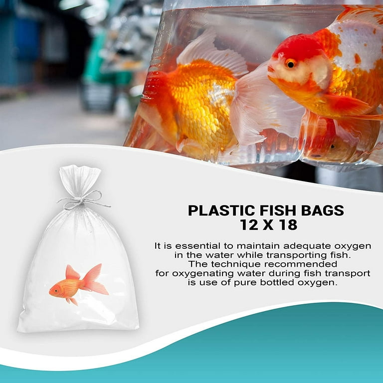 1000 Pack Clear Poly Fish Bags 12 x 18