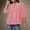 Pink, variant on Olyvenn Women's 2025 Summer Short Lantern Sleeve Cotton Linen Tops Loose Fit Button Down Shirt Casual Pleated V Neck Blouses White XXL