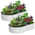 thumbnail image 1 of GloryStar Raised Beds for Outdoor, 2-Piece Oval Metal Garden Boxes with Open Base and Tool-Free Setup, 1 of 9